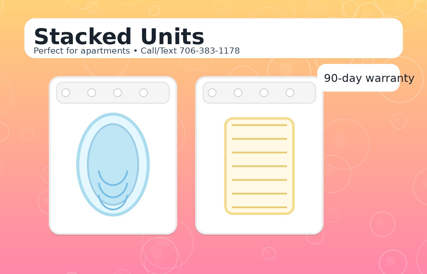 Stackable washer and dryer
